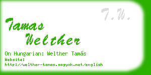 tamas welther business card
